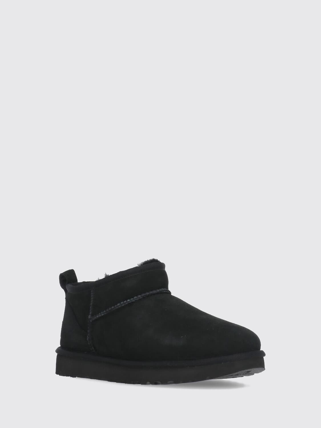 UGG BOOTS: UGG Classic Ultra Mini Suede Ankle Boots, Black - Img 2