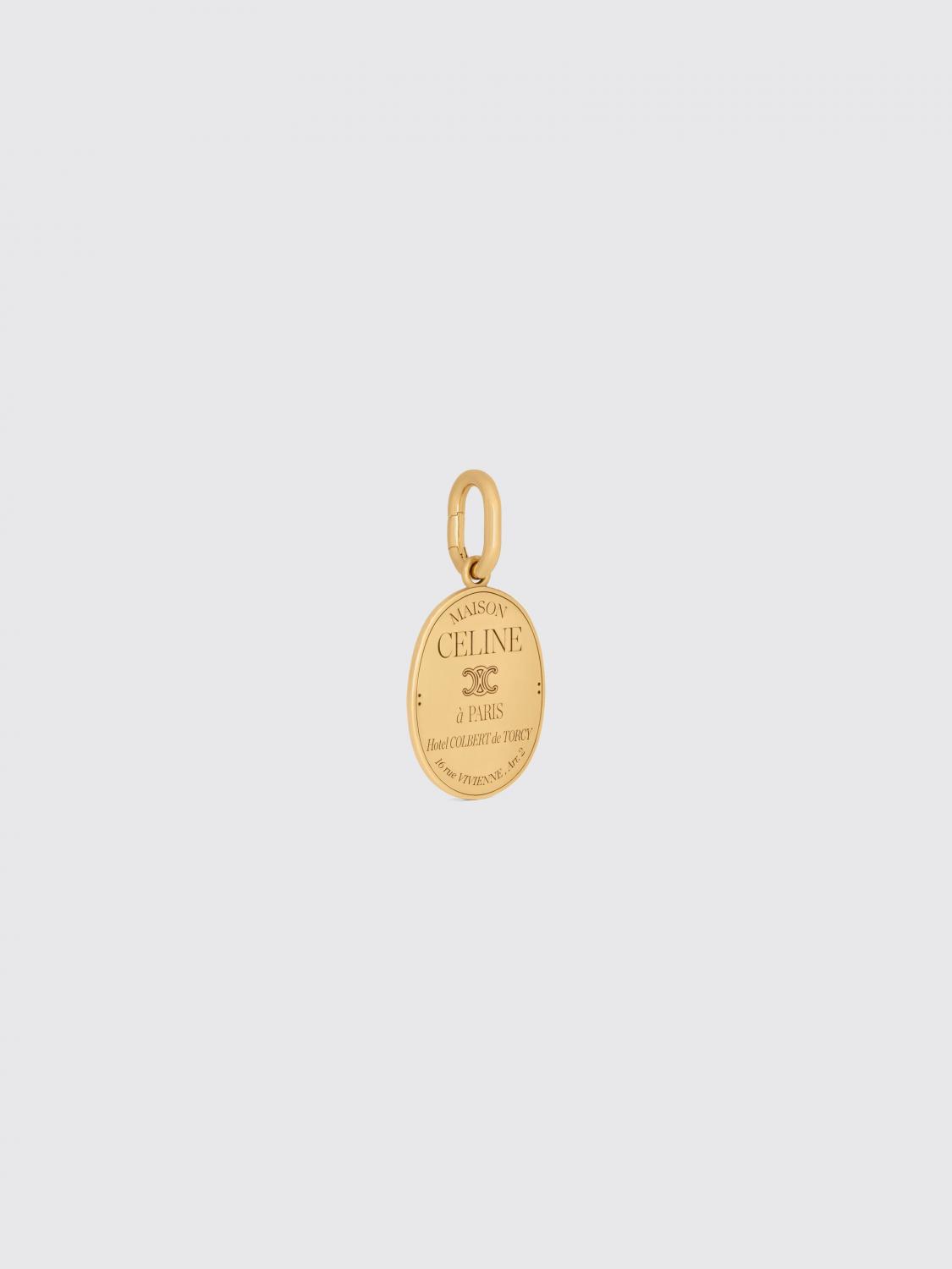 CELINE JOYA: Charms de latón Celine con logo, Oro - Img 1