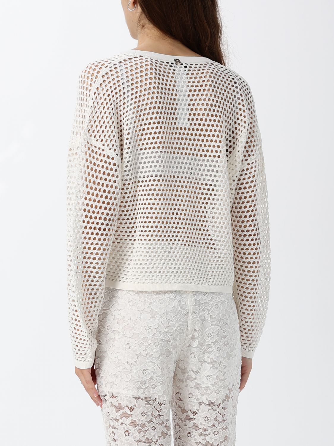 ACTITUDE TWINSET PULLOVER: Viskose-Mix Cardigan Twinset, Weiß - Img 2
