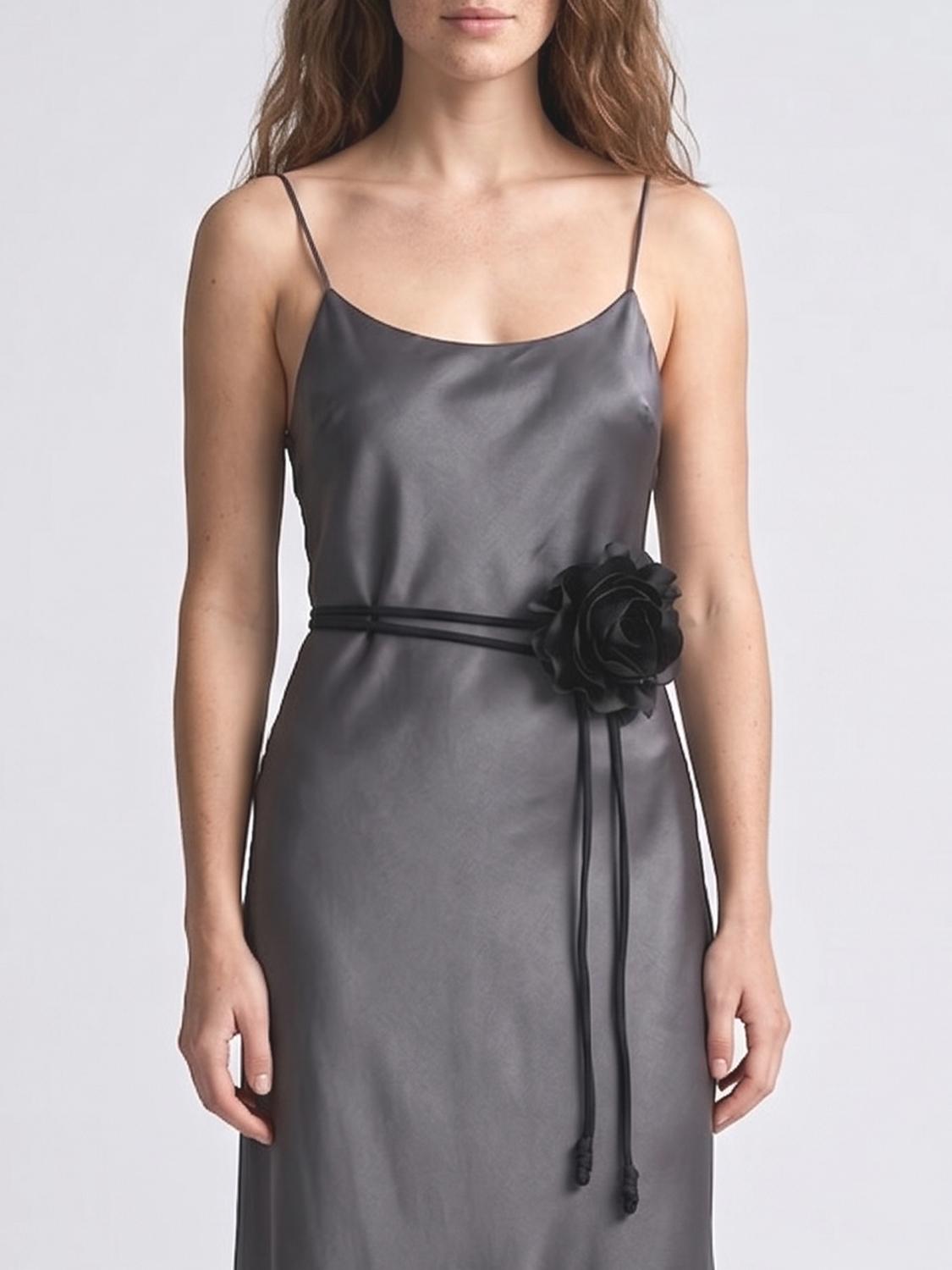 ACTITUDE TWINSET GIOIELLO: Collana in poliestere con fiore Actitude Twinset, Nero - Img 3