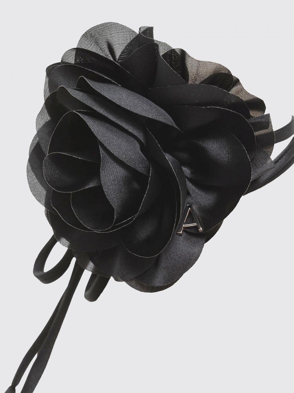 ACTITUDE TWINSET GIOIELLO: Collana in poliestere con fiore Actitude Twinset, Nero - Img 4