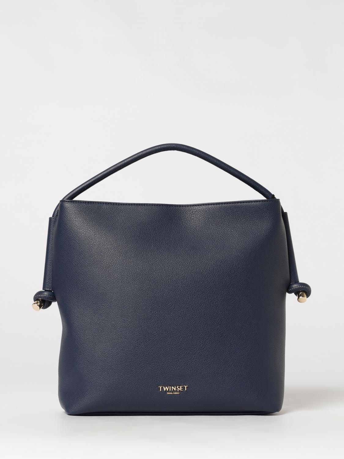 TWINSET BORSA A MANO: Borsa a secchiello Twinset in pelle sintetica , Blue - Img 1