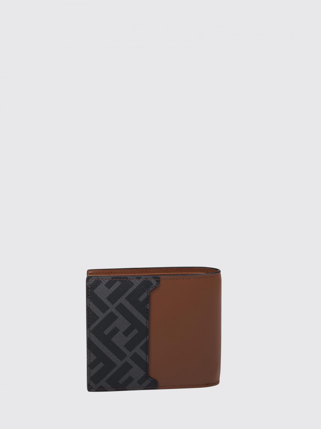 FENDI 財布: Fendi FF Squared サフィアーノコーティングレザーコットンウォレット, ブラウン - Img 3