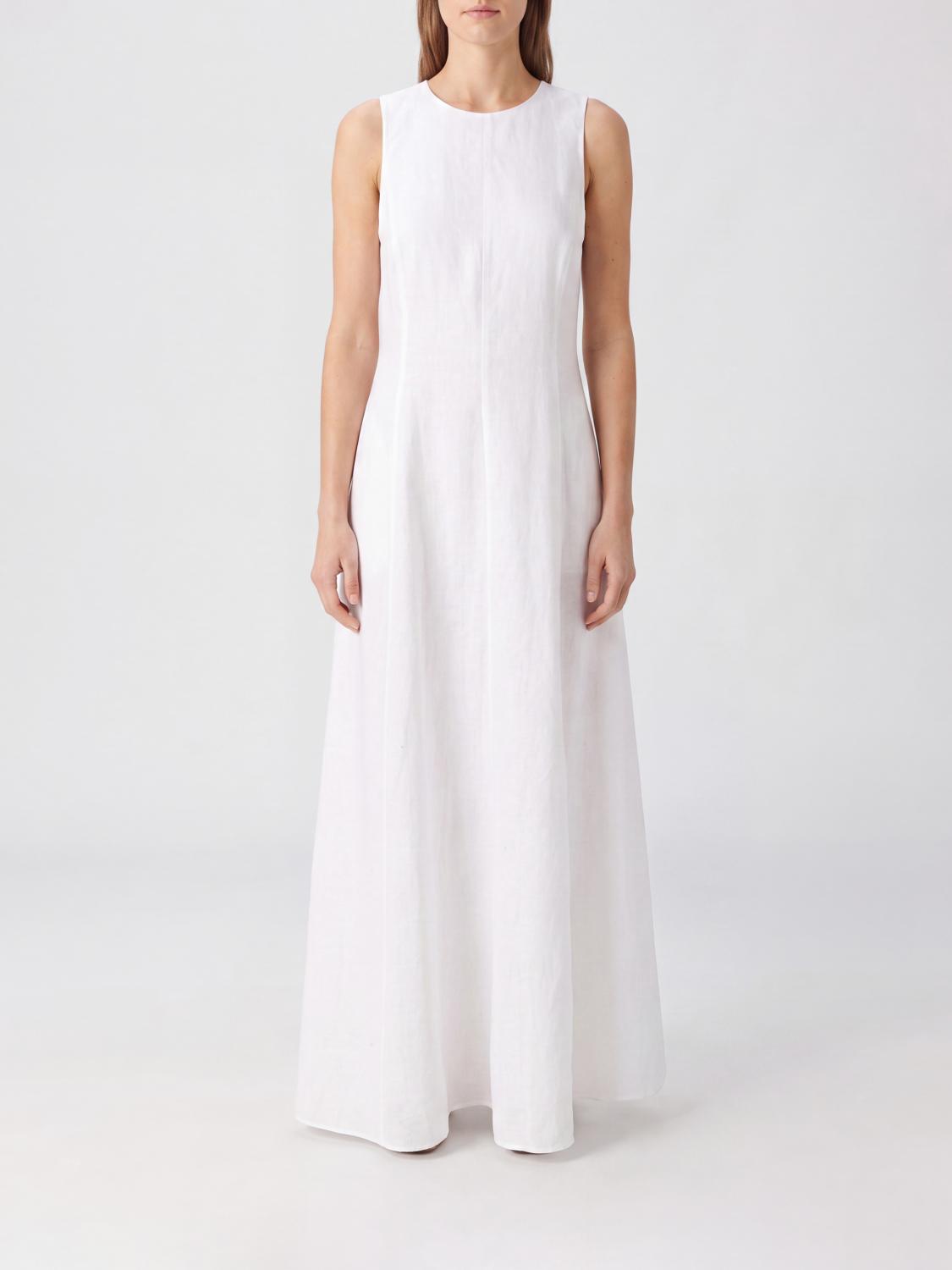 ELEVENTY VESTIDO: Vestido midi Eleventy de mezcla de lino, Blanco - Img 1