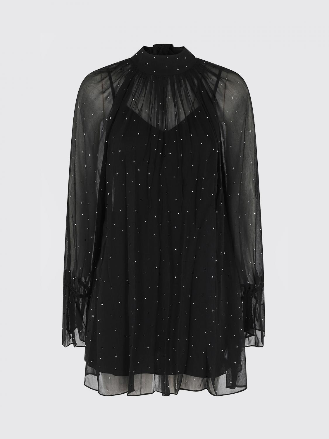 STAUD ABITO: Abito mini Staud in viscosa con strass , Nero - Img 2