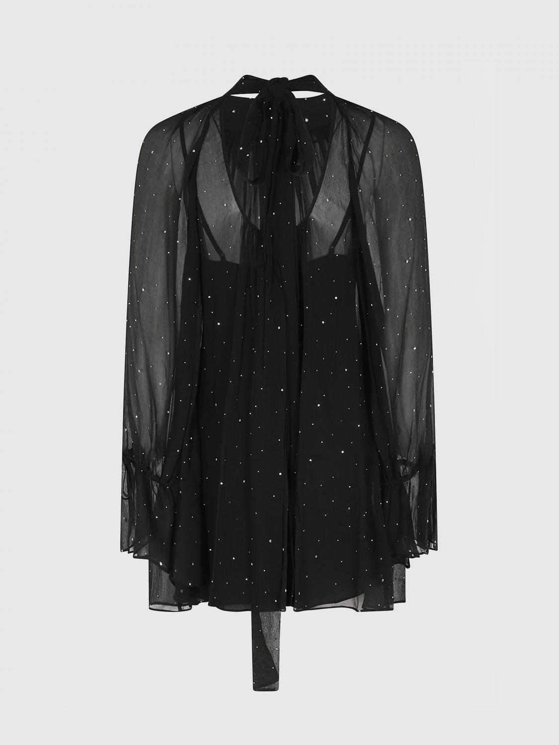 STAUD ABITO: Abito mini Staud in viscosa con strass , Nero - Img 3
