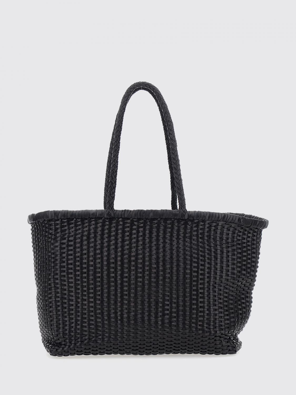 DRAGON DIFFUSION BORSA A SPALLA: Borsa B Weave Big Dragon Diffusion in pelle intrecciata , Nero - Img 1