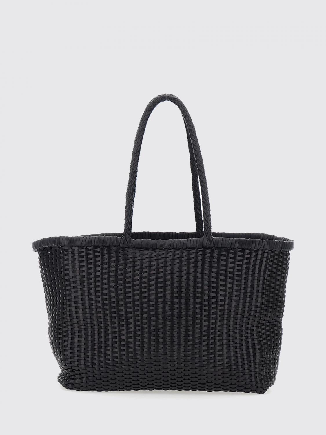 DRAGON DIFFUSION BORSA A SPALLA: Borsa B Weave Big Dragon Diffusion in pelle intrecciata , Nero - Img 2