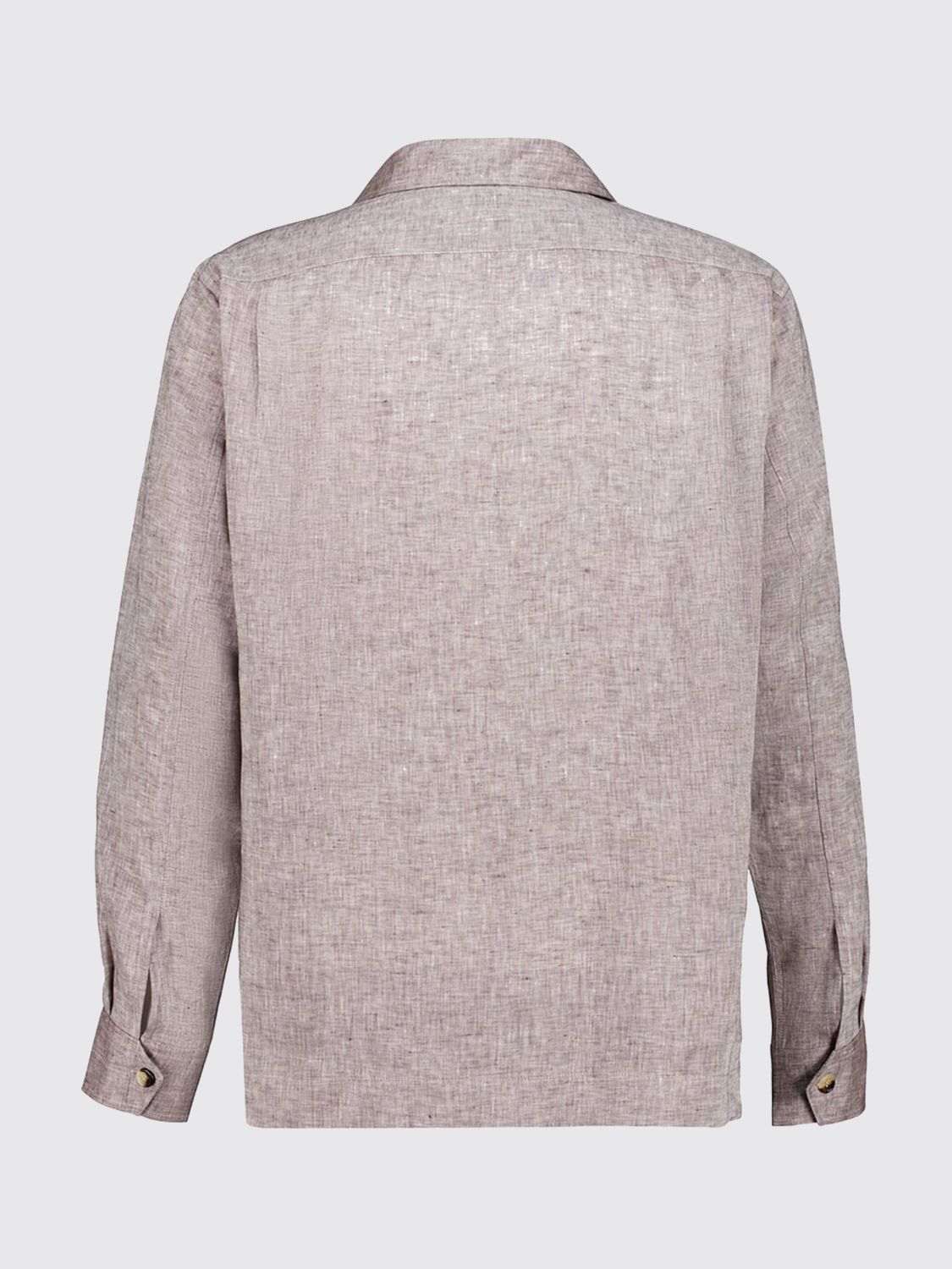 BRUNELLO CUCINELLI CAMICIA: Camicia casual Brunello Cucinelli in lino , Marrone - Img 3