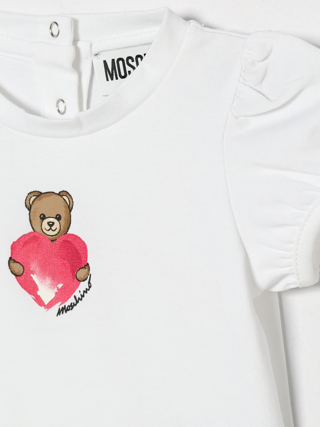 MOSCHINO T-SHIRT: Teddy-T-Shirt aus Baumwolle Moschino, Weiß - Img 3