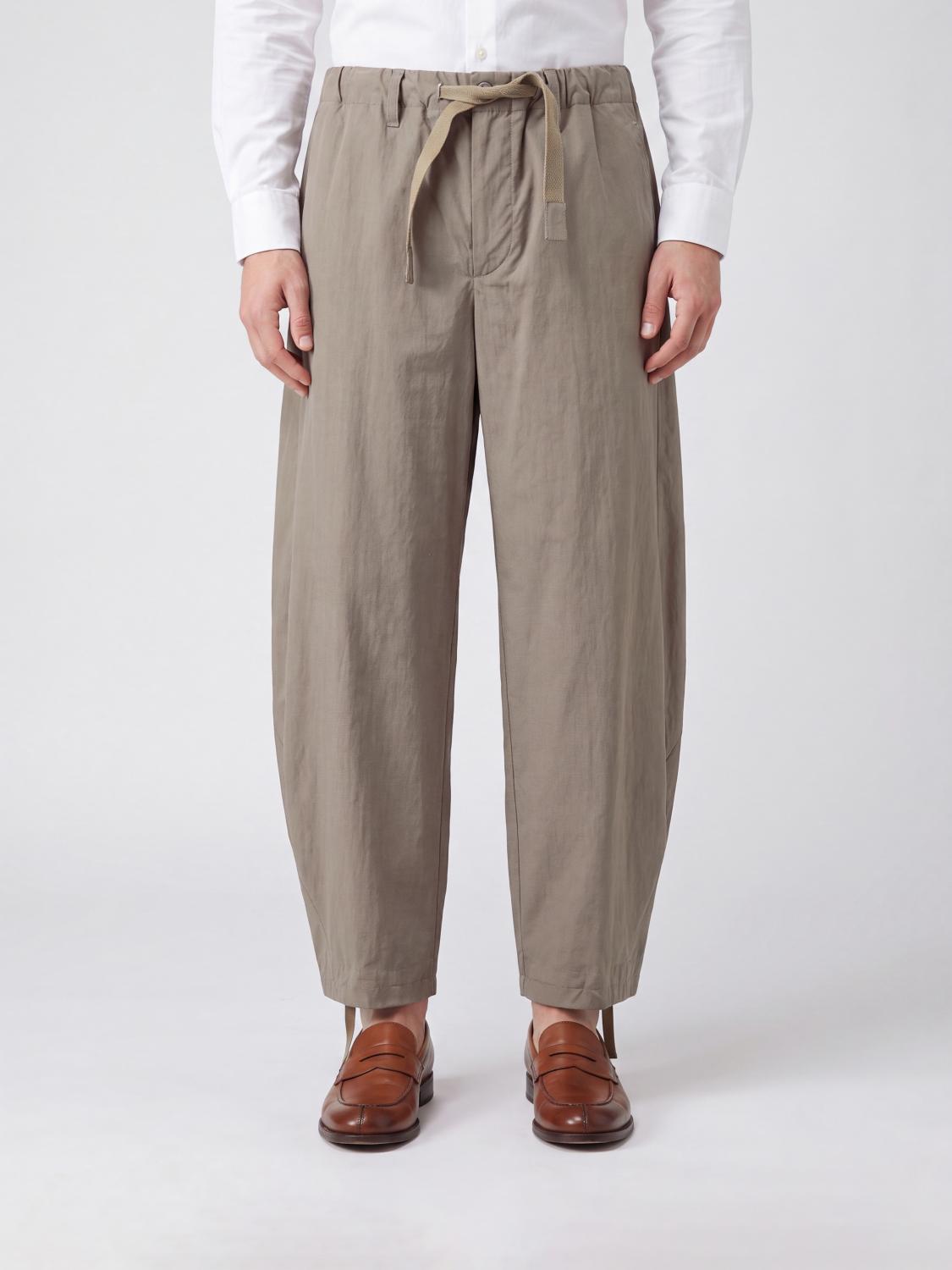 SACAI PANTALON: Pantalon large Sacai en coton avec coulisse, Beige - Img 1