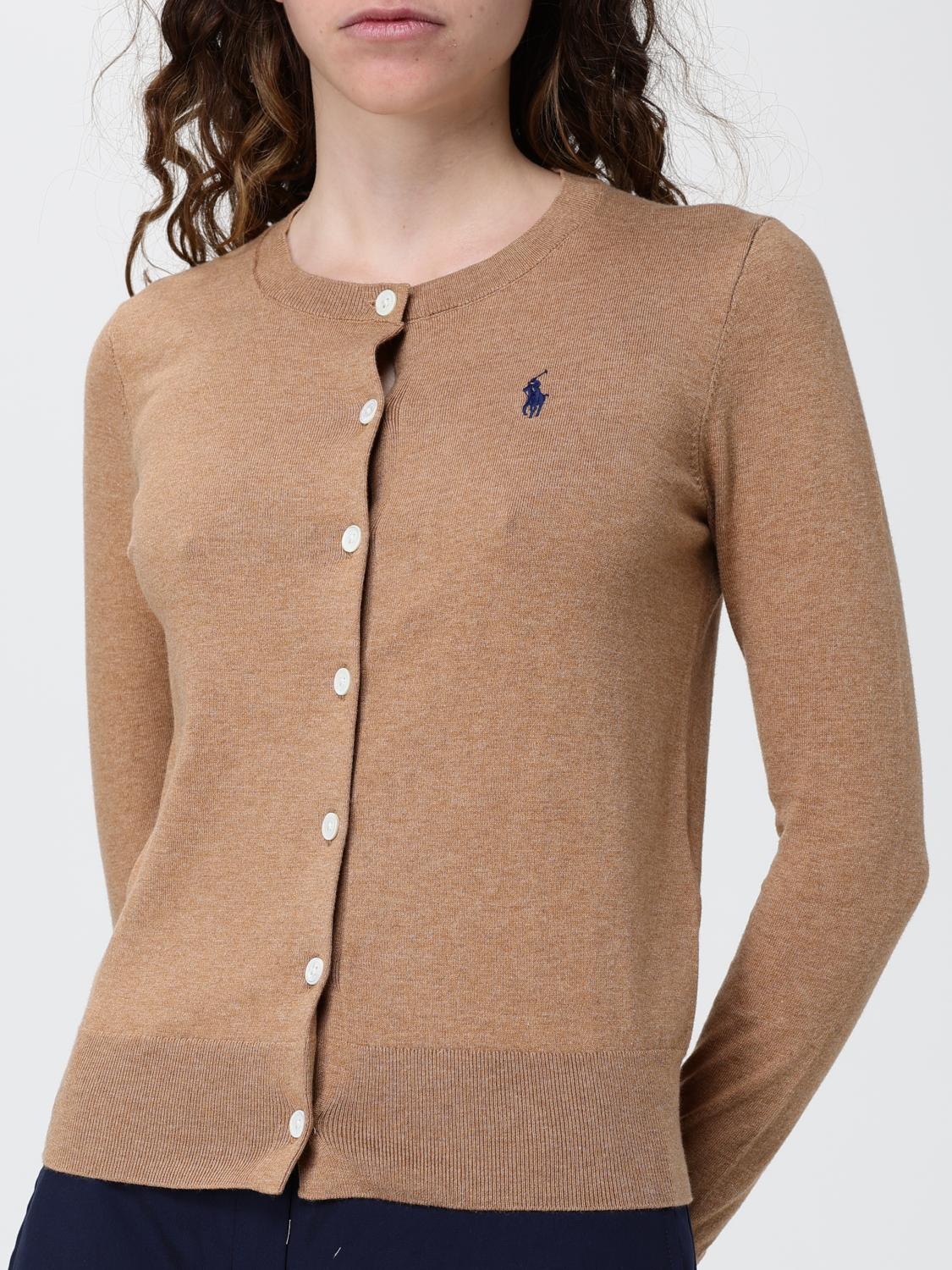 POLO RALPH LAUREN PULLOVER: Rundhals-Cardigan mit Pony-Logo Polo Ralph Lauren, Braun - Img 3