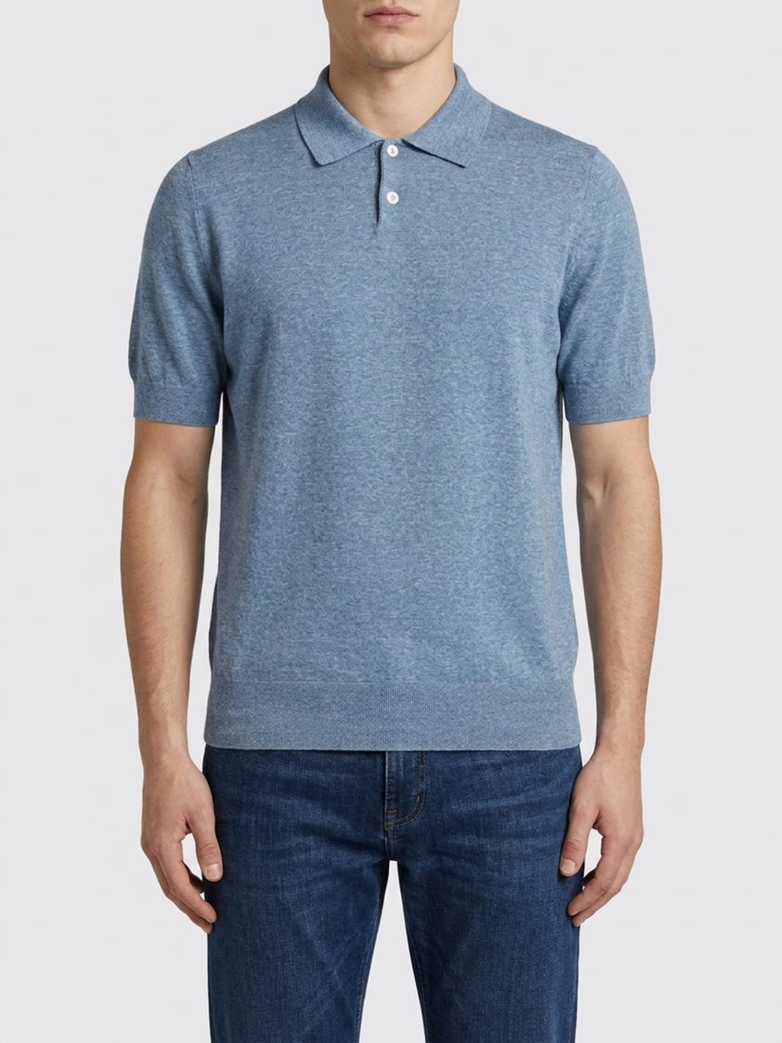 BRUNELLO CUCINELLI POLO: Polo de punto Brunello Cucinelli, Gris - Img 1