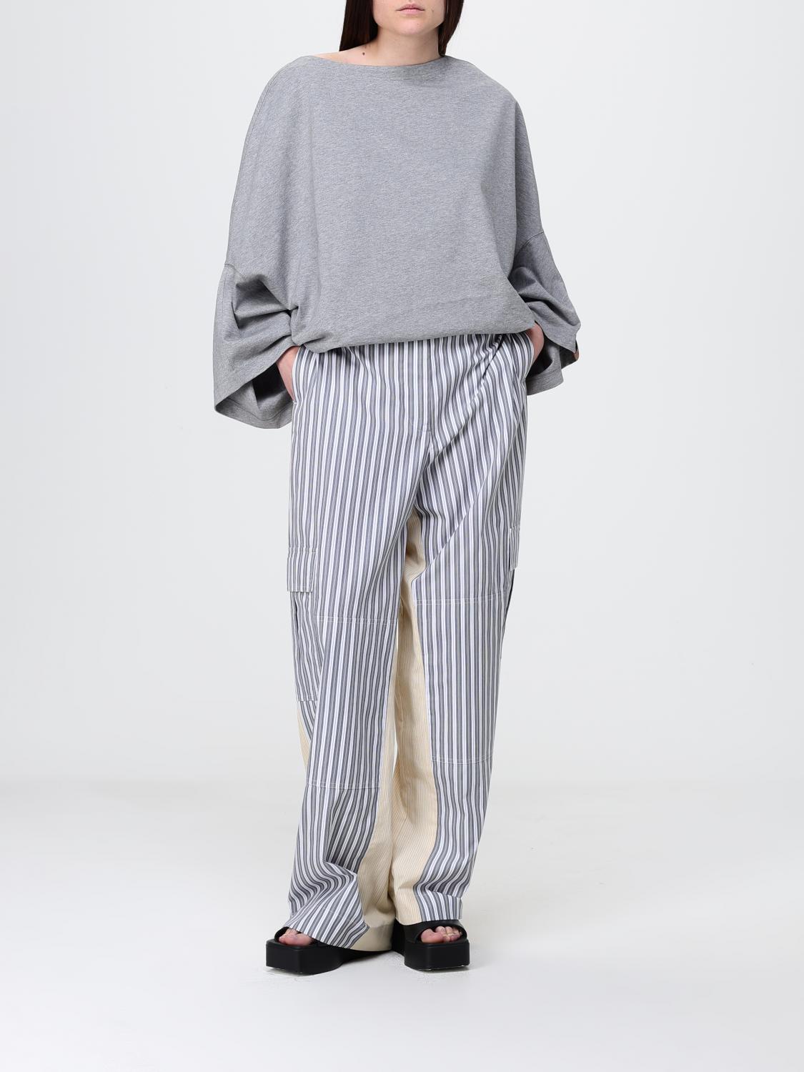 STELLA MCCARTNEY PANTALONI: Pantaloni cargo Stella McCartney in cotone a righe, Grigio - Img 2