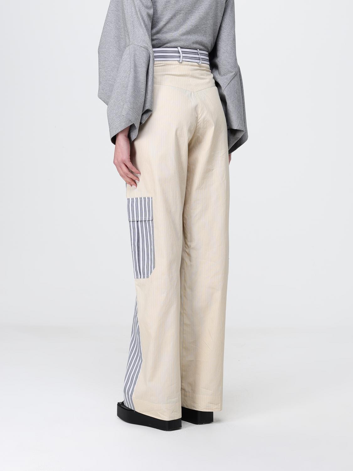 STELLA MCCARTNEY PANTALONI: Pantaloni cargo Stella McCartney in cotone a righe, Grigio - Img 3