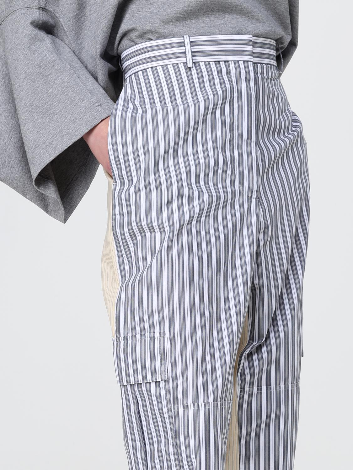 STELLA MCCARTNEY PANTALONI: Pantaloni cargo Stella McCartney in cotone a righe, Grigio - Img 4