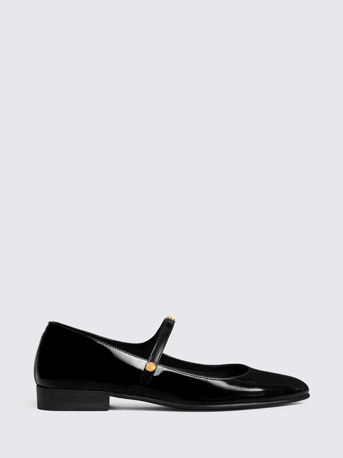 CELINE バレリーナシューズ: Celine City Mary Jane ブラッシュドレザーパンプス, ブラック - Img 1