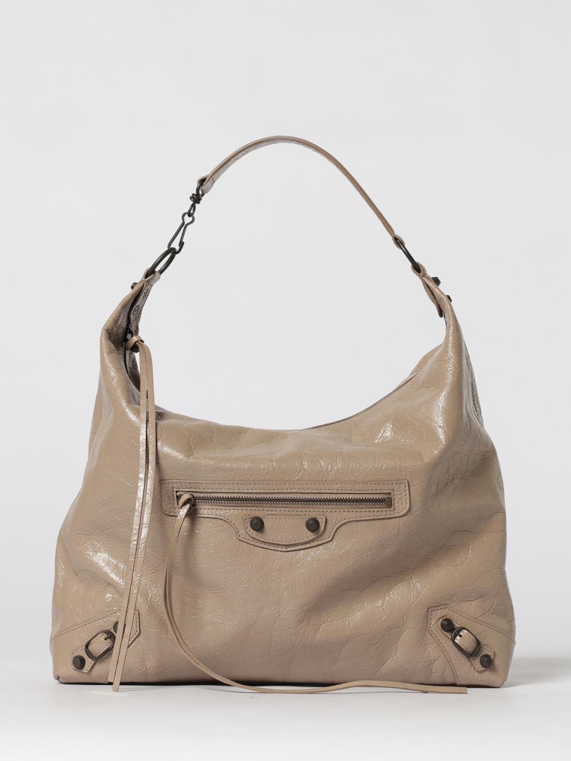 BALENCIAGA BORSA A SPALLA: Borsa Le City Balenciaga in pelle Arena , Beige - Img 1
