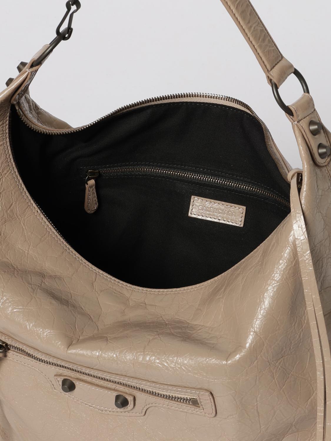 BALENCIAGA BORSA A SPALLA: Borsa Le City Balenciaga in pelle Arena , Beige - Img 5