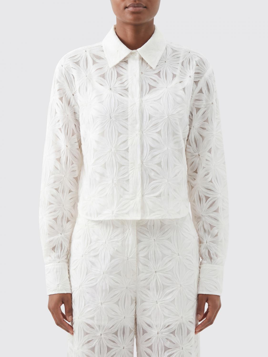 SIMKHAI CAMICIA: Camicia cropped Simkhai in pizzo , Avorio - Img 1