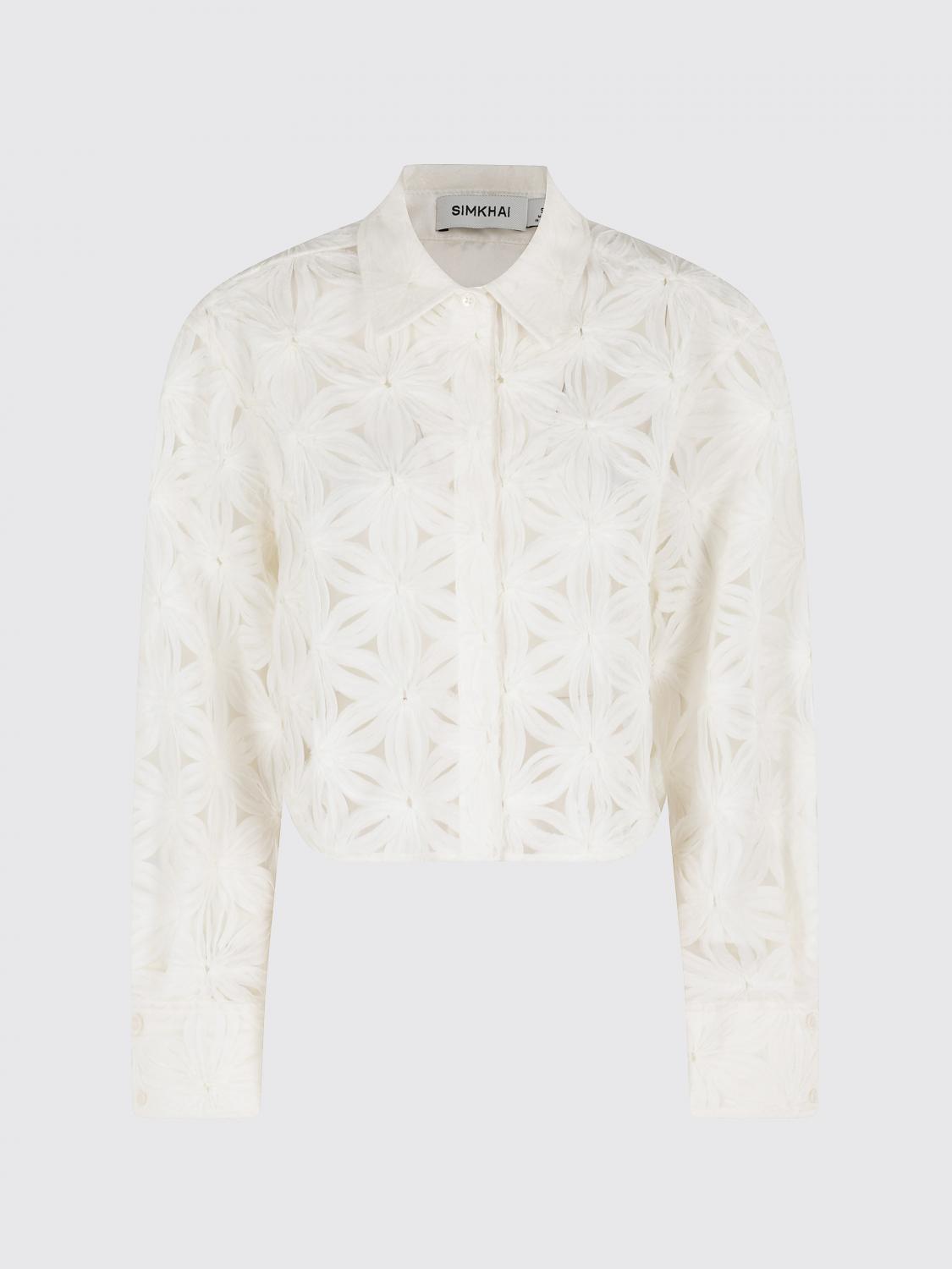 SIMKHAI CAMICIA: Camicia cropped Simkhai in pizzo , Avorio - Img 2