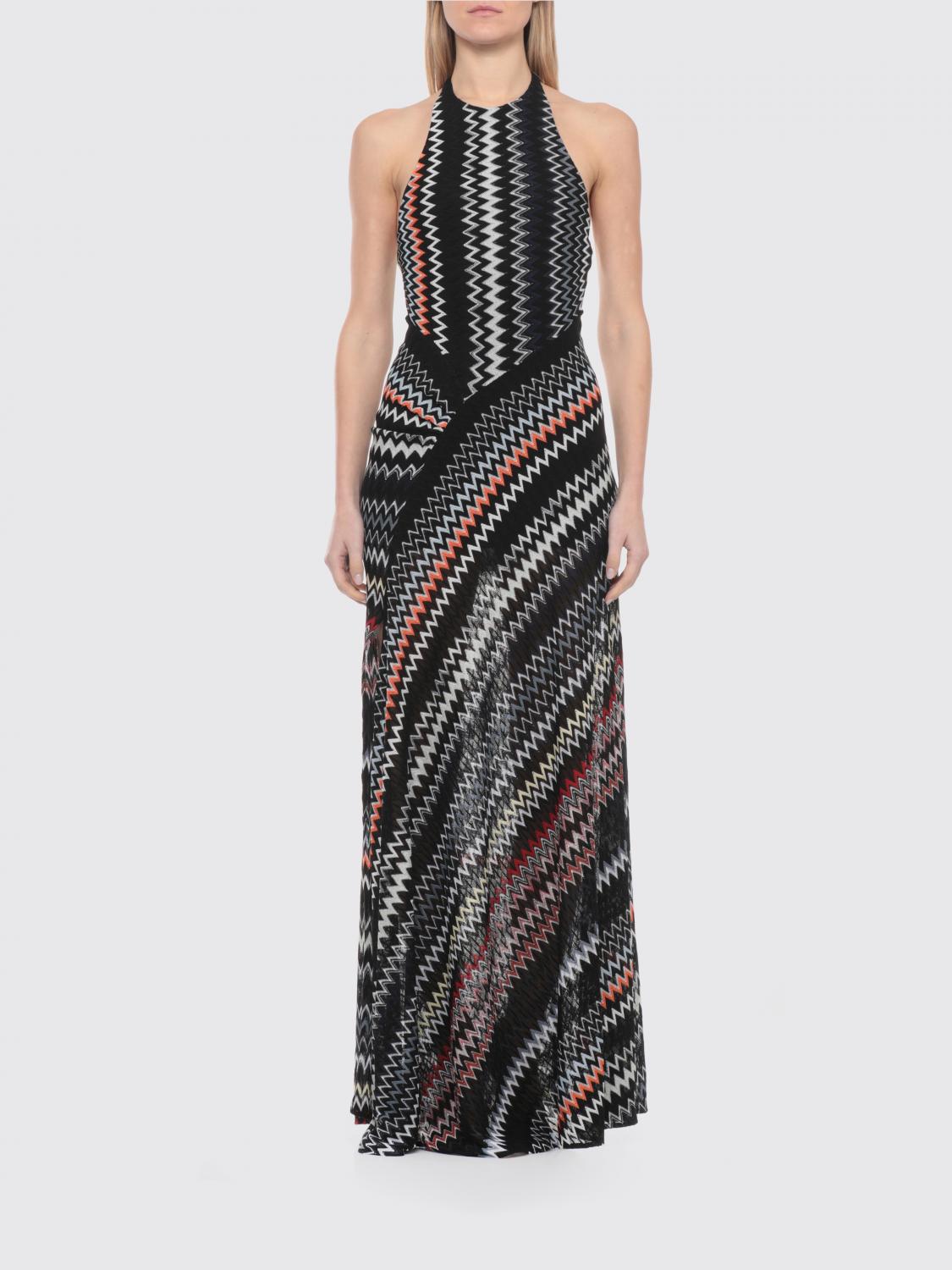 MISSONI ABITO: Abito lungo Missoni in jersey con motivo zig-zag , Marrone - Img 1