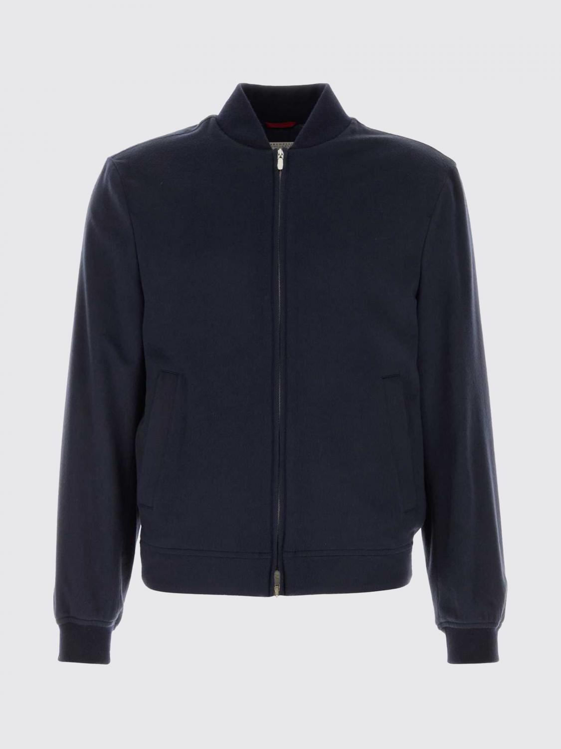 BRUNELLO CUCINELLI VESTE: Blouson bomber en cachemire Brunello Cucinelli, Bleu - Img 2