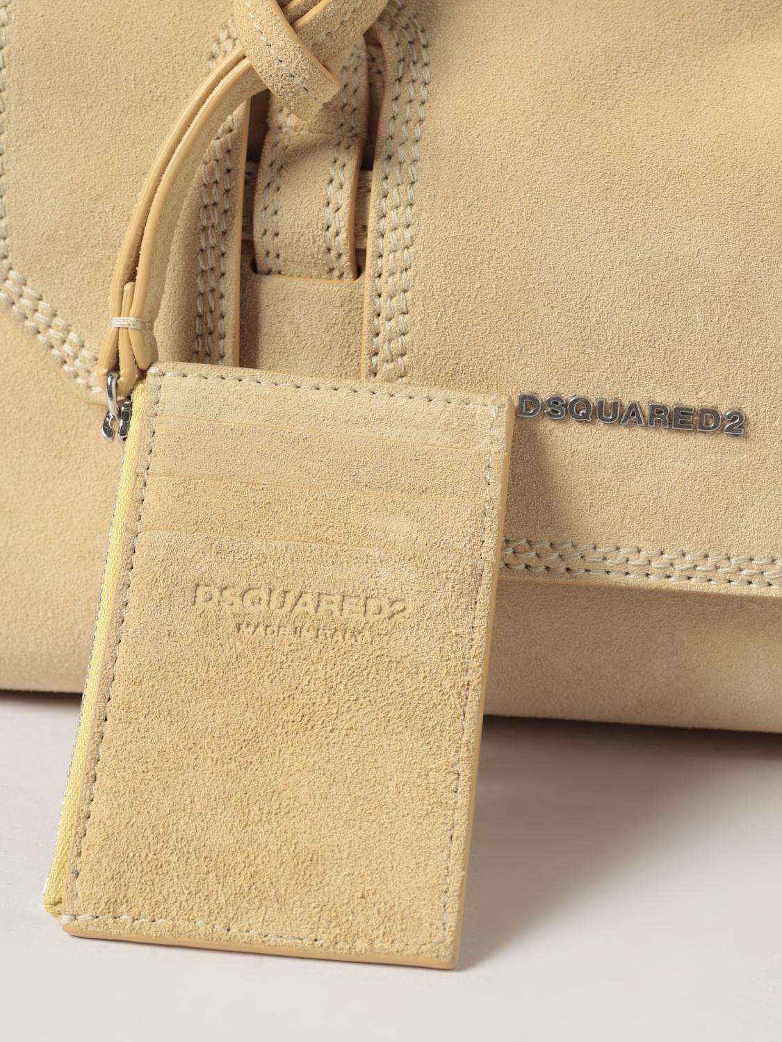 DSQUARED2 BORSA A SPALLA: Borsa a spalla in pelle scamosciata Dsquared2, Giallo - Img 3