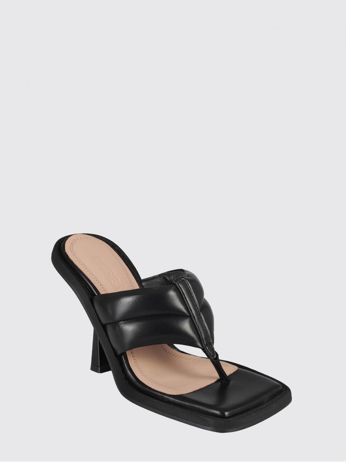ANDREADAMO SANDALIAS DE TACÓN: Sandalia de napa Andreadamo, Negro - Img 2