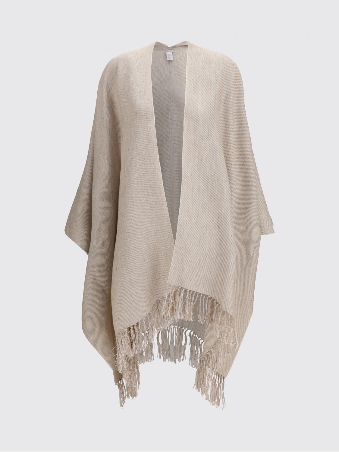 BRUNELLO CUCINELLI ABRIGO: Capa Brunello Cucinelli de lino y viscosa, Beige - Img 2
