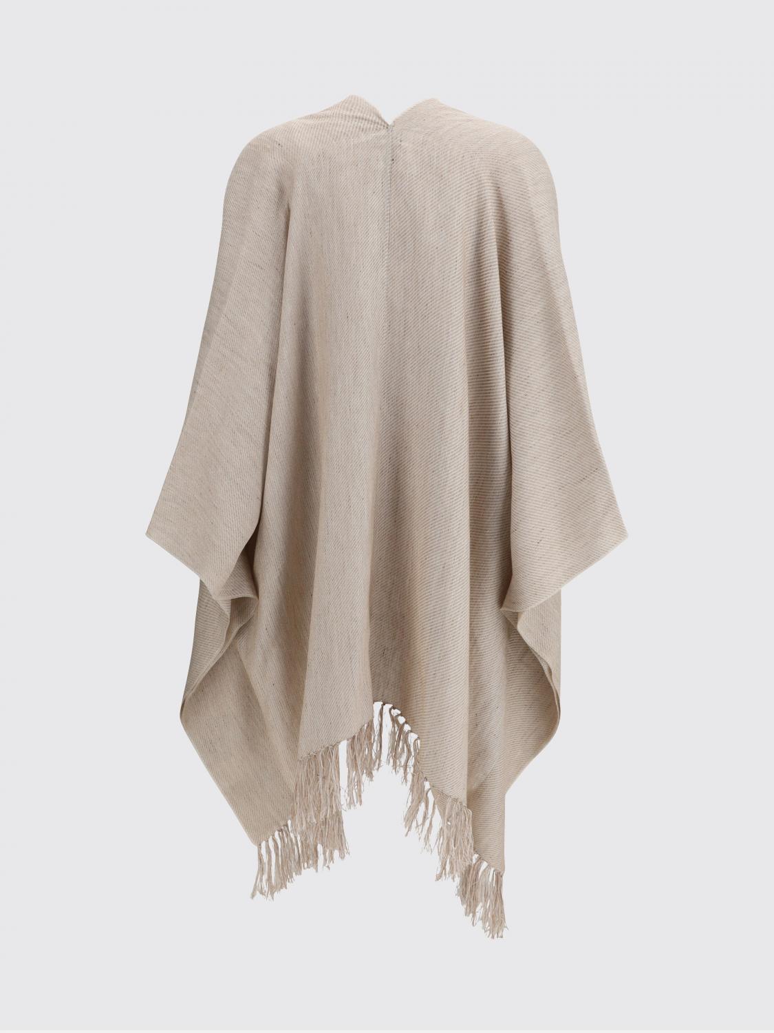 BRUNELLO CUCINELLI ABRIGO: Capa Brunello Cucinelli de lino y viscosa, Beige - Img 3