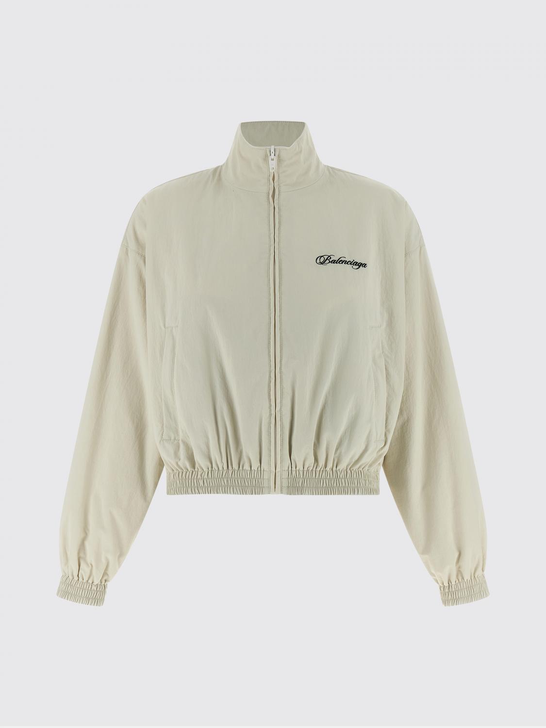 BALENCIAGA GIACCA: Bomber in nylon con logo Balenciaga, Bianco - Img 2