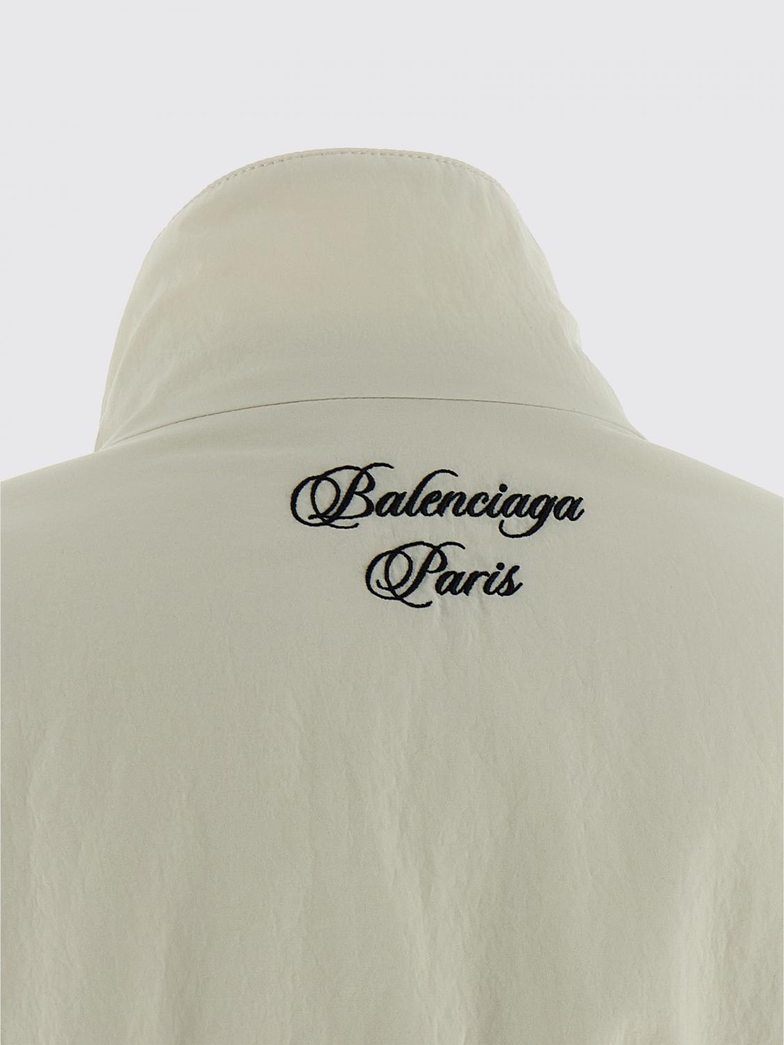 BALENCIAGA GIACCA: Bomber in nylon con logo Balenciaga, Bianco - Img 4