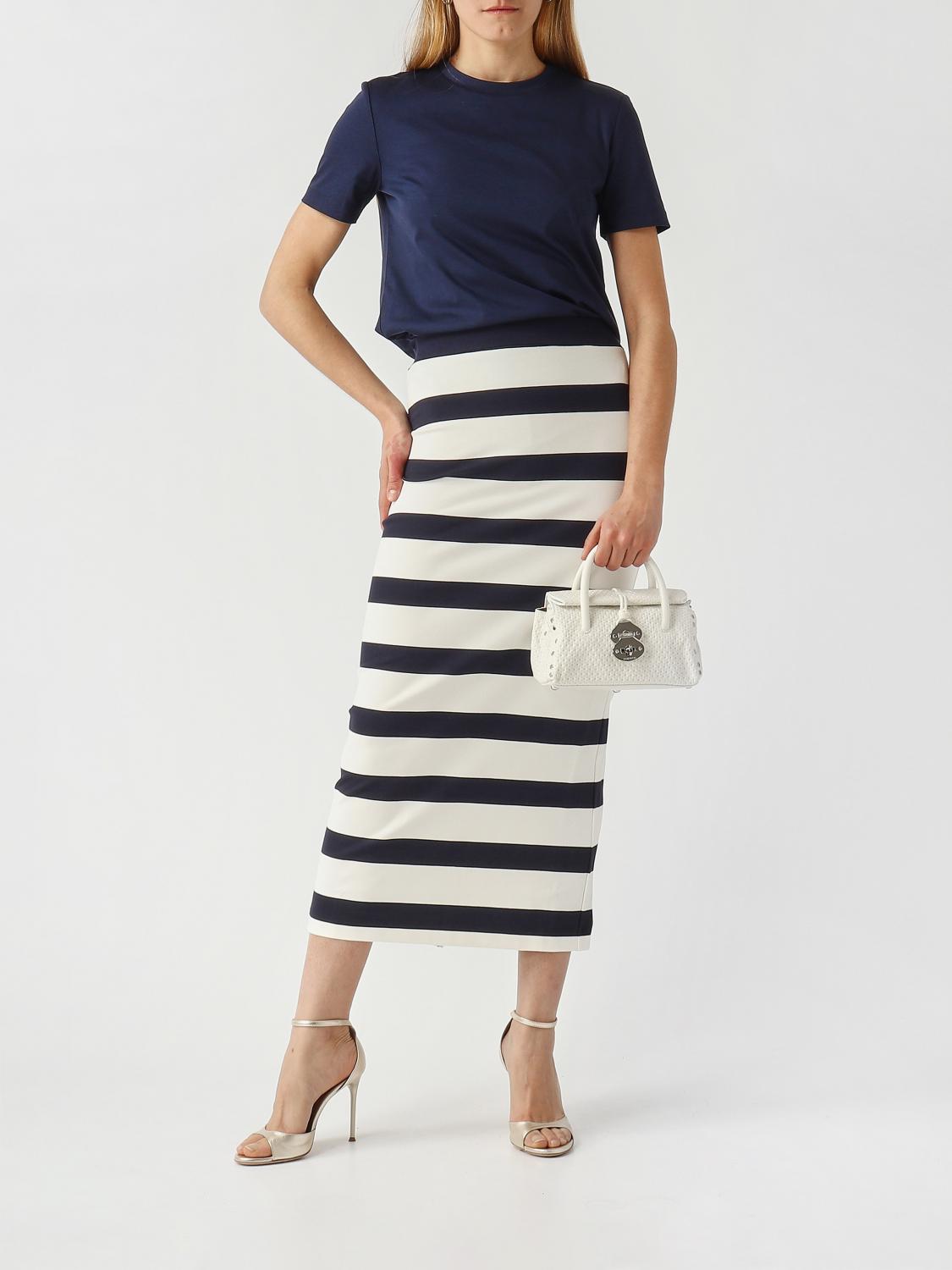 MM MAX MARA FALDA: Falda de satén MM Max Mara, Blanco 2 - Img 2