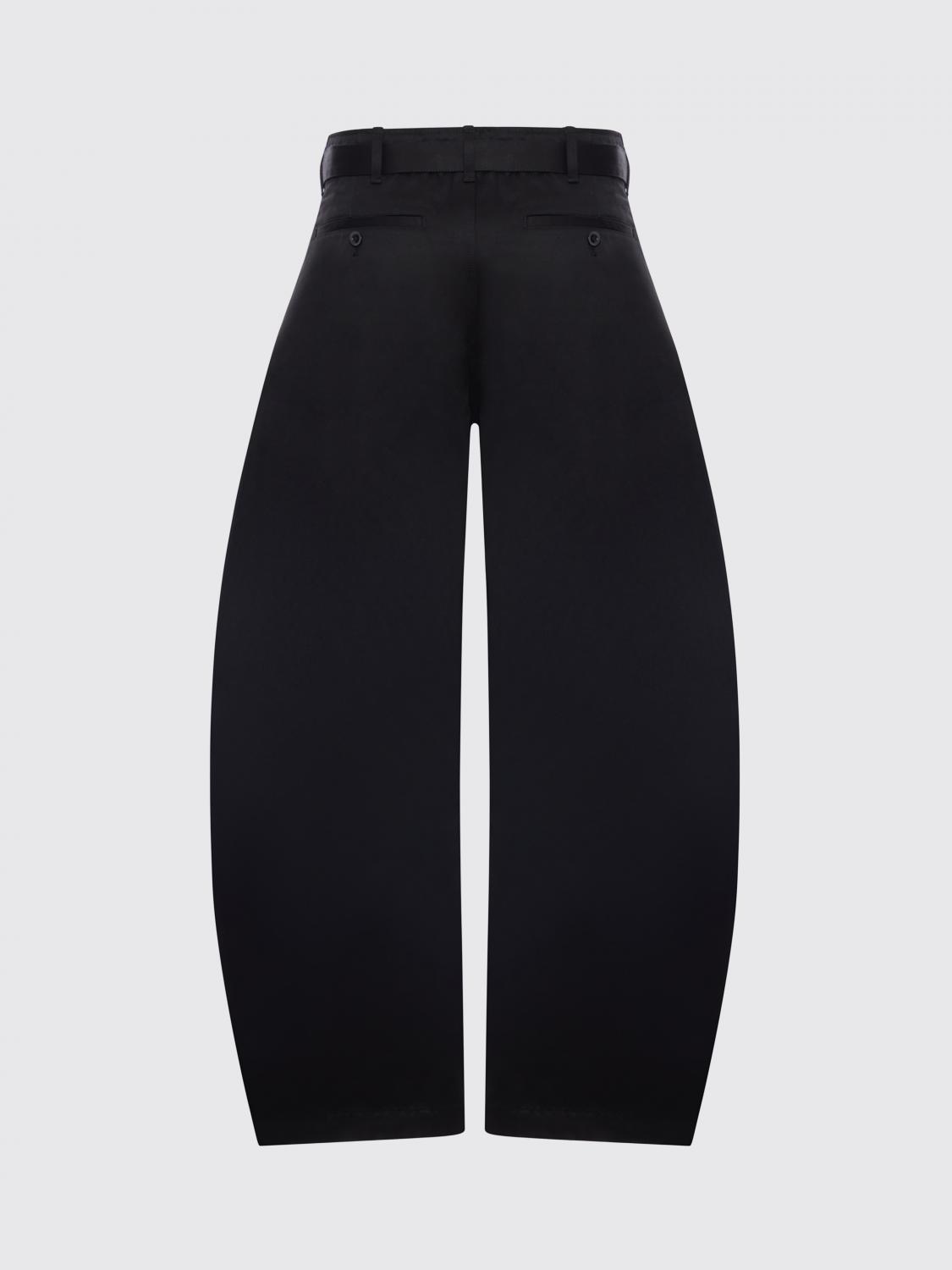 SACAI パンツ: Sacai ワイドレッグコットンパンツ, ブラック - Img 3