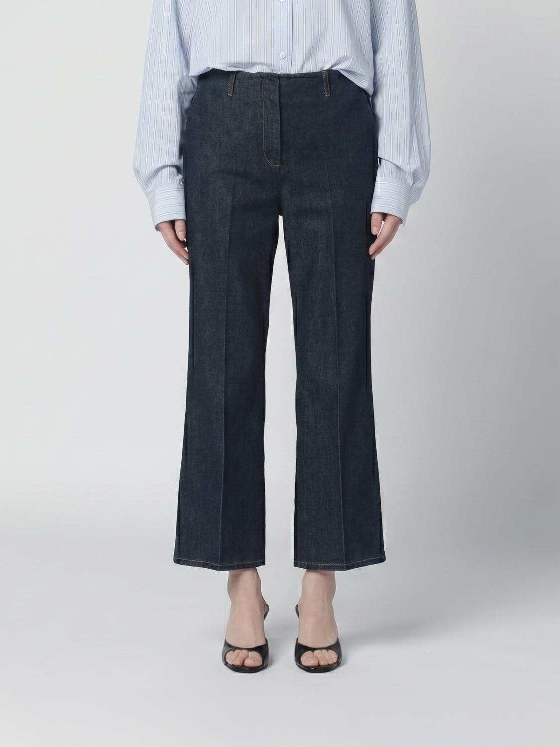 DRIES VAN NOTEN PANTALONI: Pantaloni cropped fit Dries Van Noten in denim , Blue - Img 1