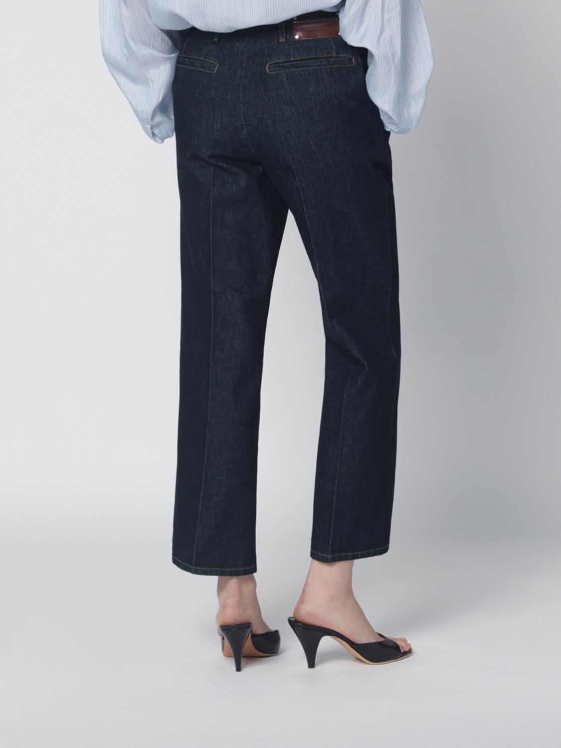 DRIES VAN NOTEN PANTALONI: Pantaloni cropped fit Dries Van Noten in denim , Blue - Img 3