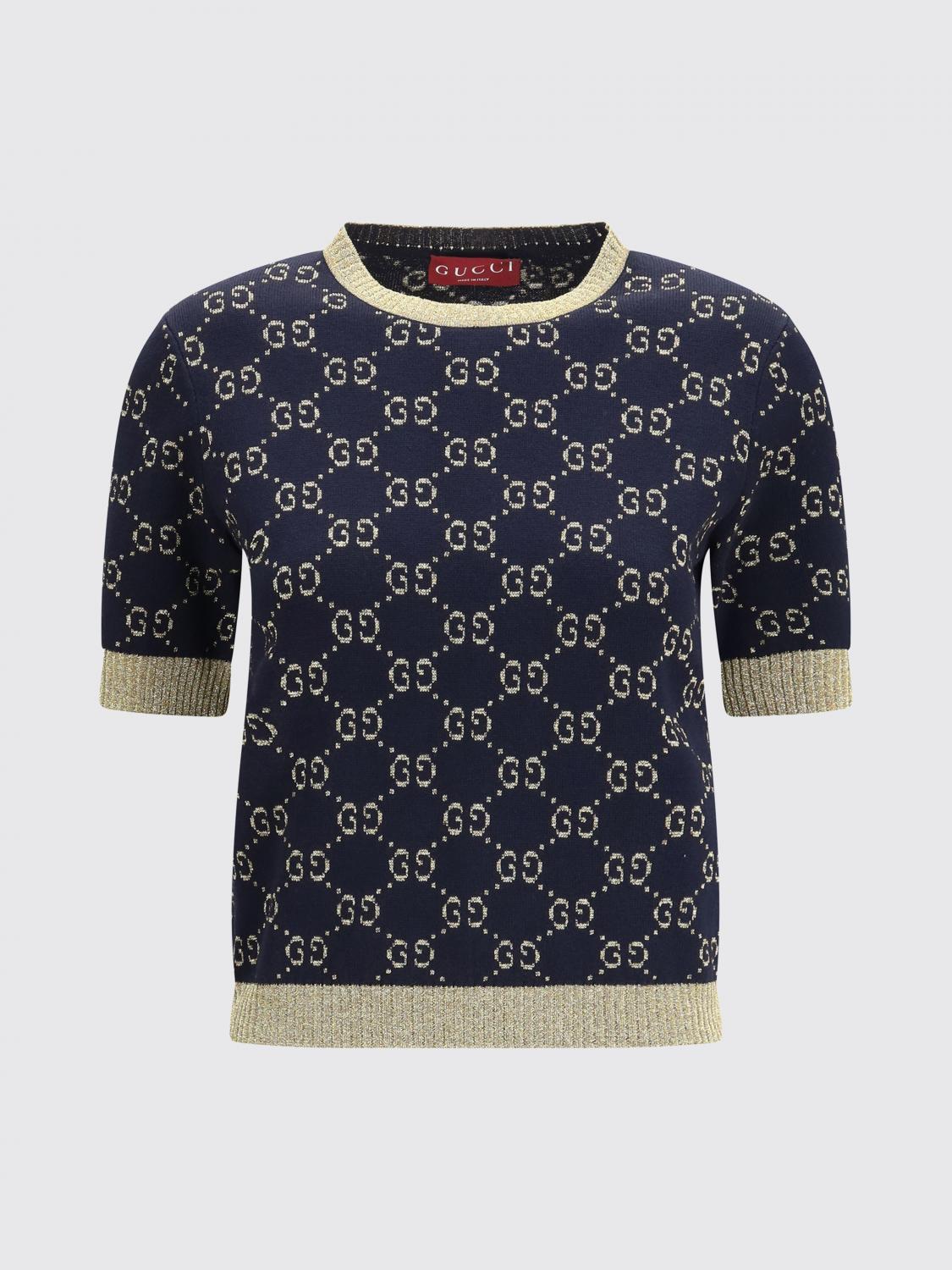GUCCI MAGLIA: Maglia in misto cotone GG Gucci, Blue - Img 2