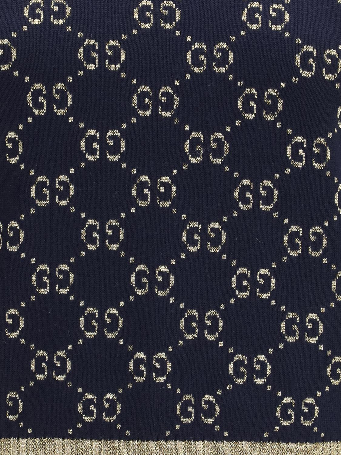 GUCCI MAGLIA: Maglia in misto cotone GG Gucci, Blue - Img 4