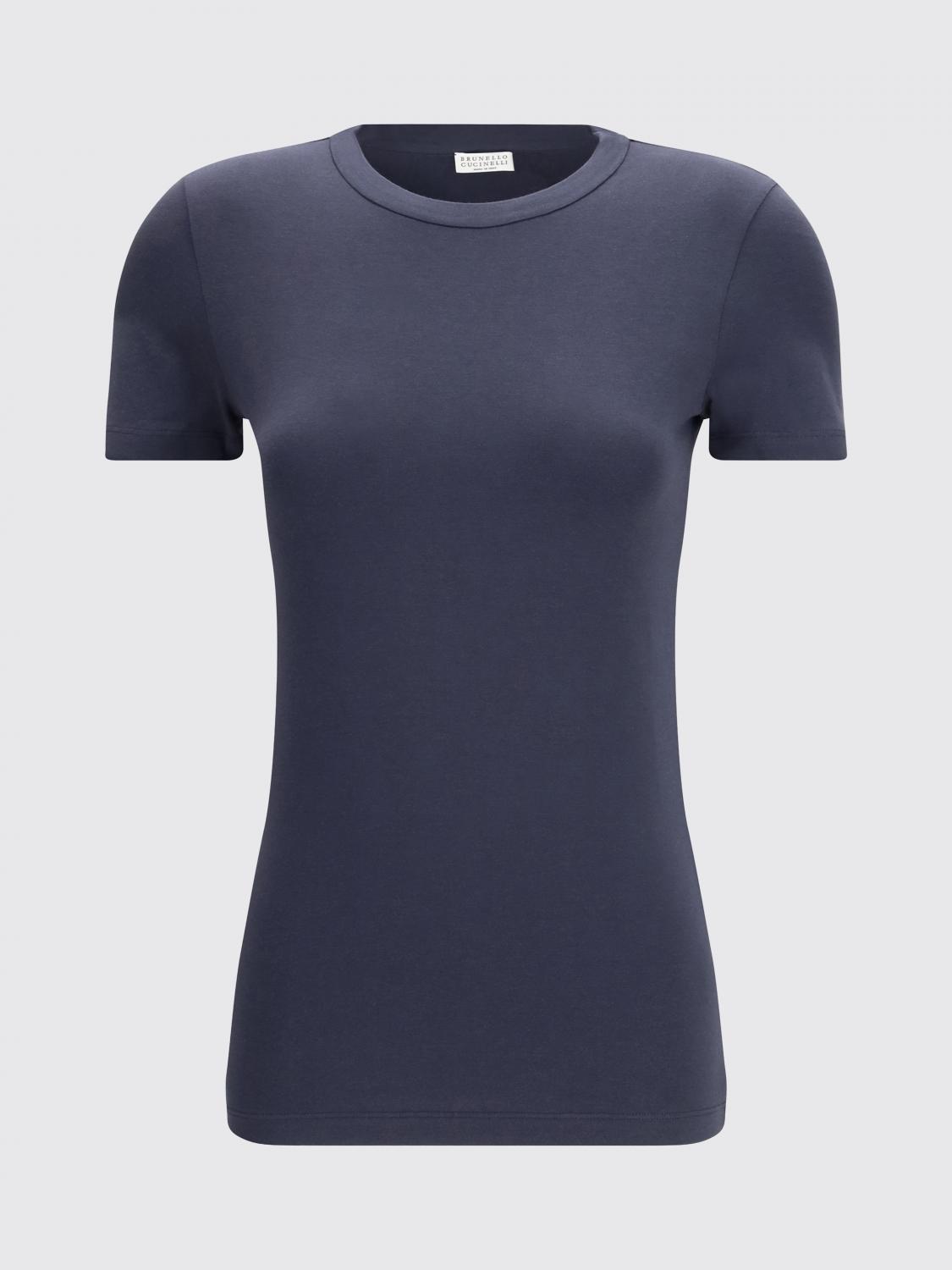 BRUNELLO CUCINELLI T-SHIRTS: T-shirts in cotone Brunello Cucinelli, Oceano - Img 2