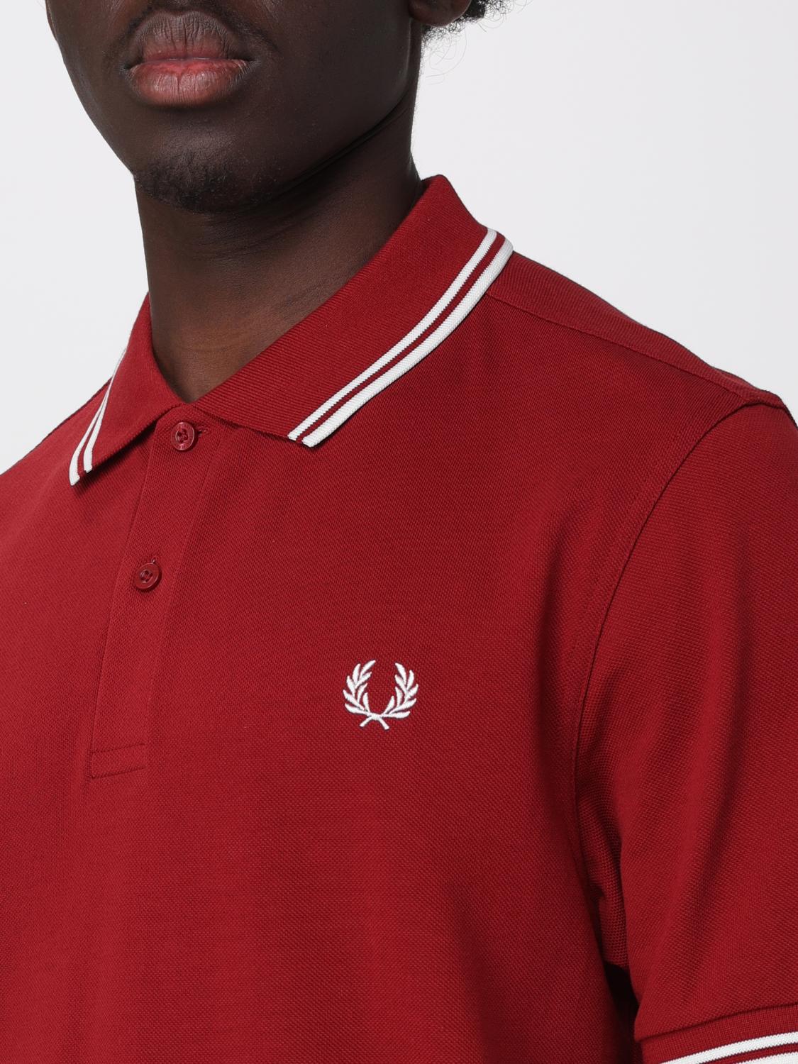 FRED PERRY POLO: Polo in cotone con logo Fred Perry, Rosso - Img 3