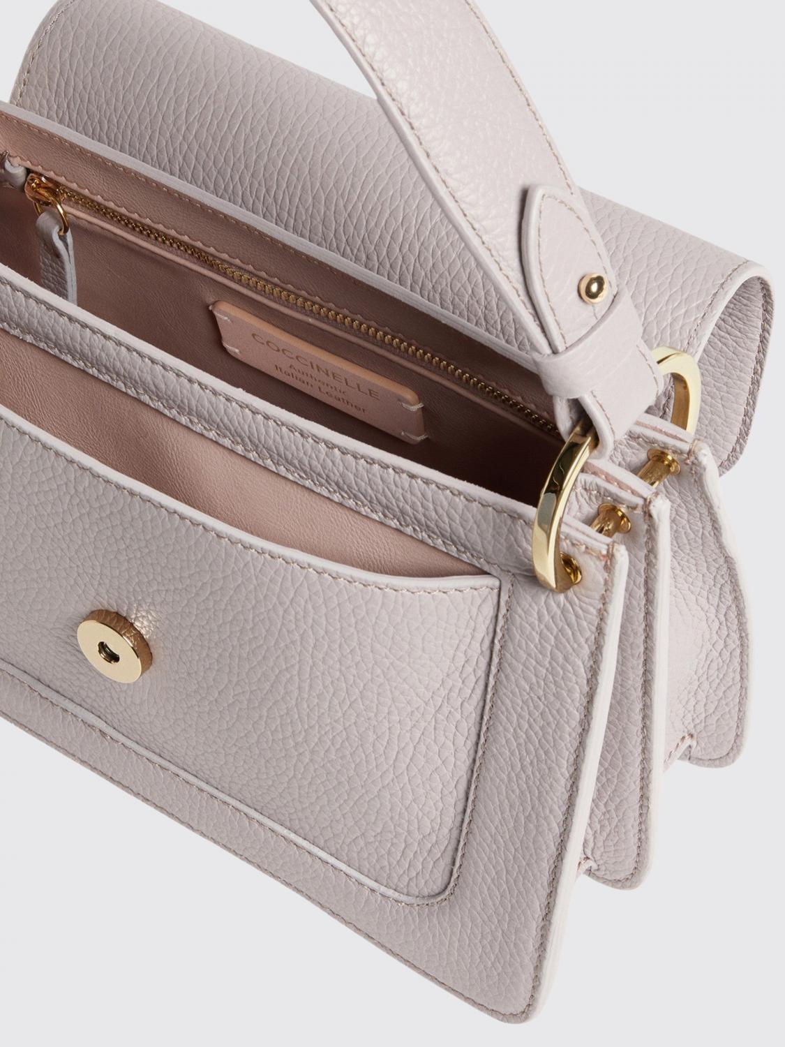 COCCINELLE MINI BOLSO: Bolso C-Me Mini de piel martillada Coccinelle, Blanco 1 - Img 3