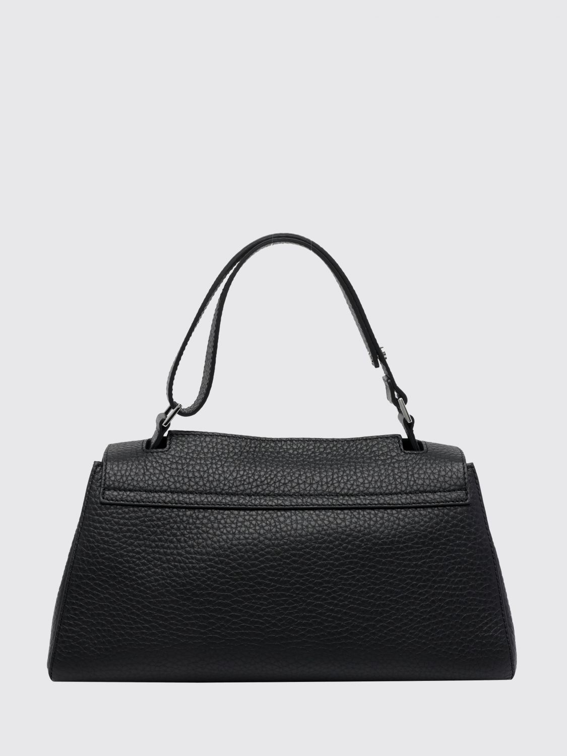 ORCIANI SAC À MAIN: Sac Sveva Longuette en cuir martelé Orciani, Noir - Img 2