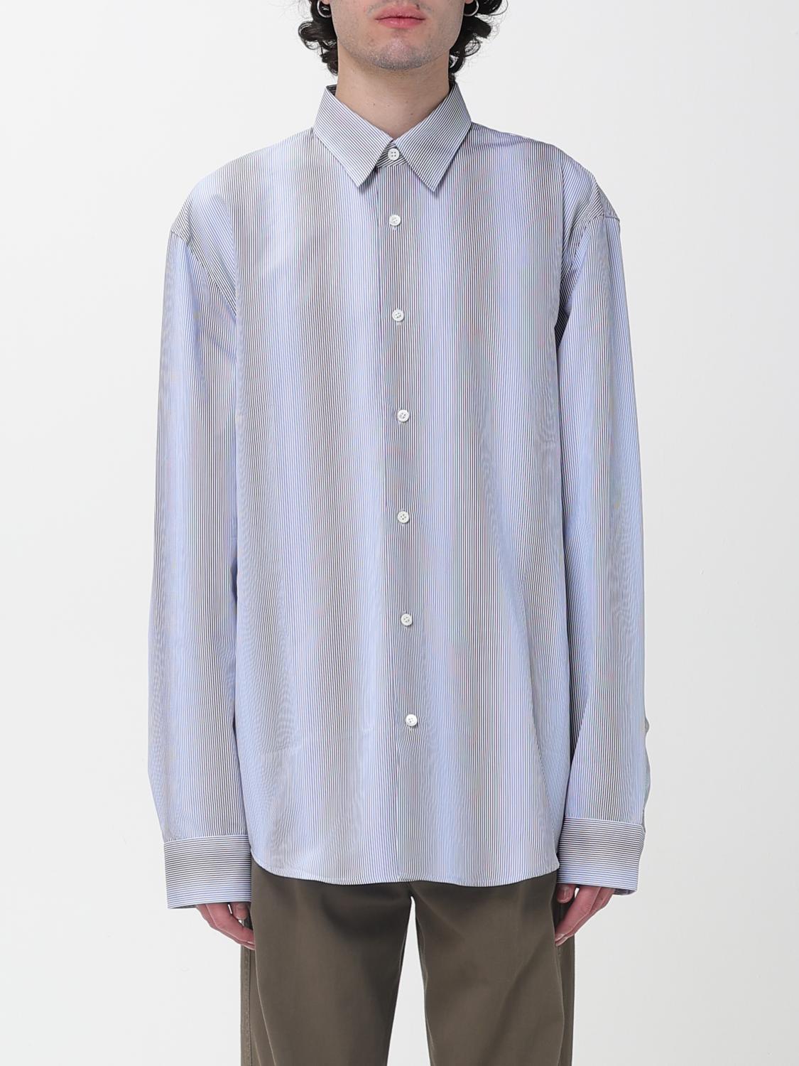 DRIES VAN NOTEN CAMICIA: Camicia casual Dries Van Noten in cotone a righe , Blue - Img 1