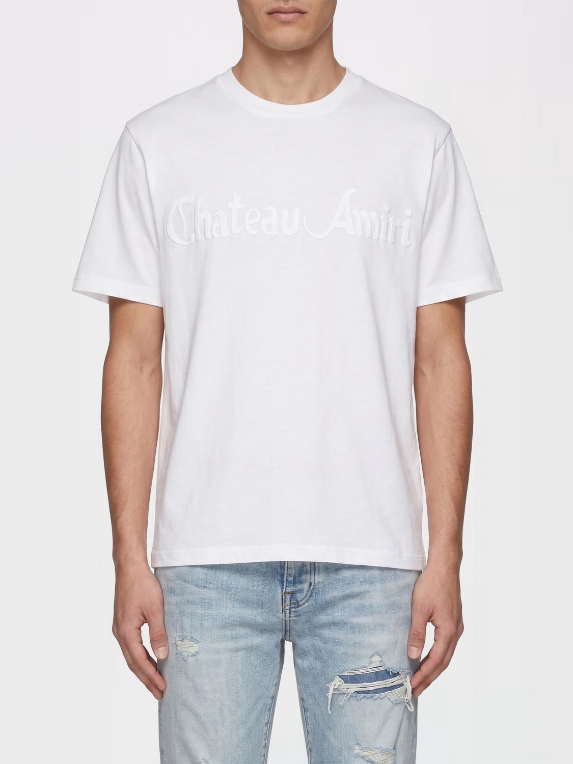 AMIRI CAMISETA: Camiseta de algodón con logo Amiri, Marfil - Img 1