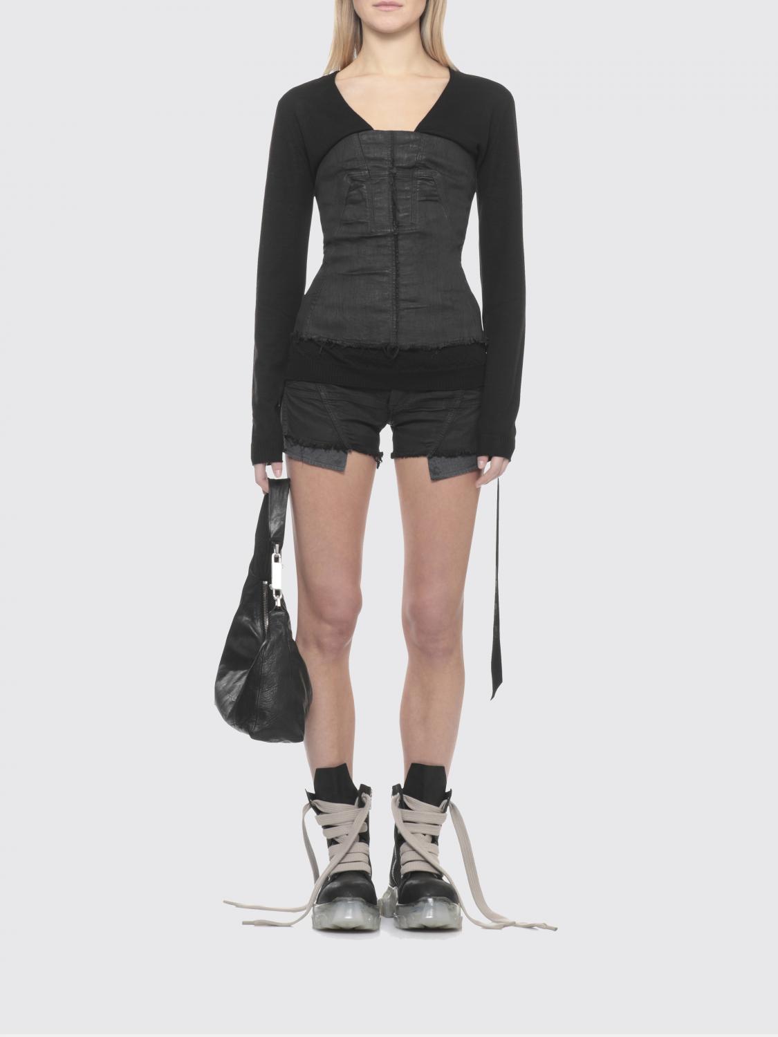 RICK OWENS MAGLIA: Maglia a v in lana vergine Rick Owens, Nero - Img 2