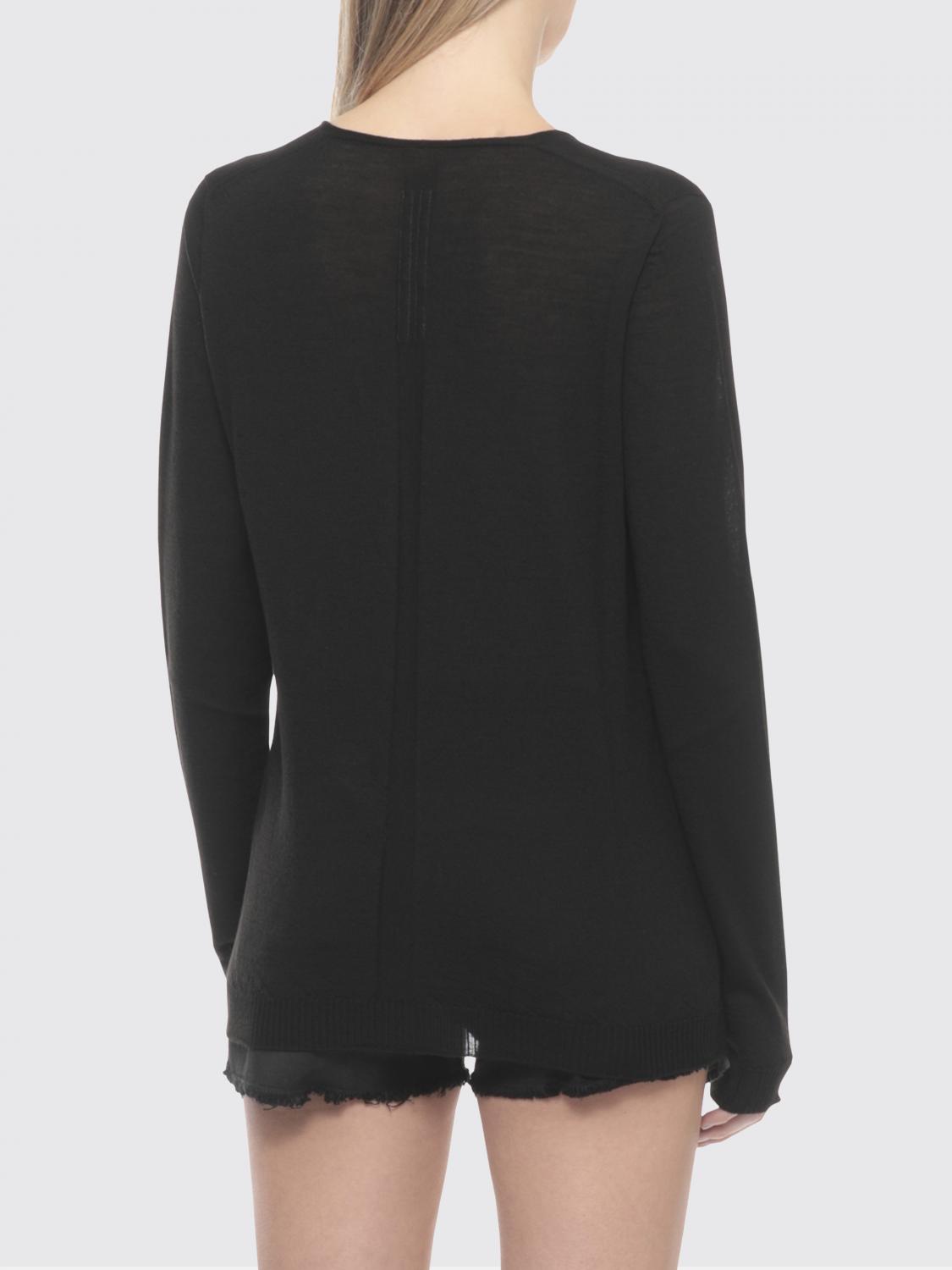 RICK OWENS MAGLIA: Maglia a v in lana vergine Rick Owens, Nero - Img 3