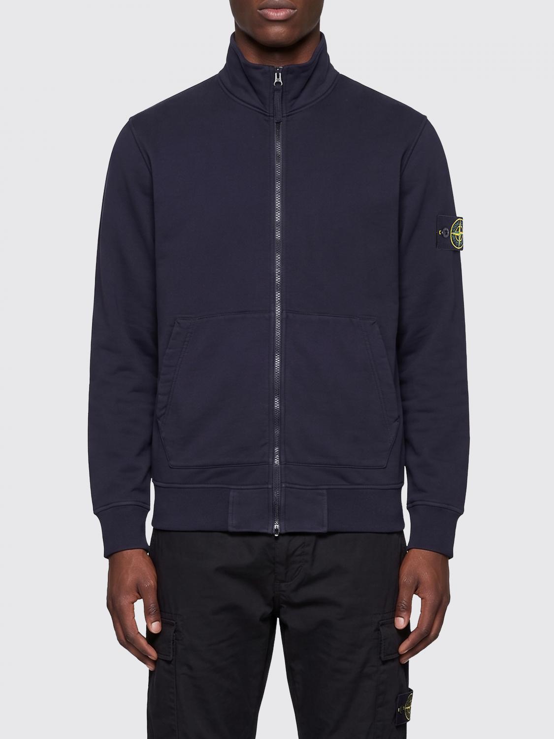 STONE ISLAND SWEATSHIRT: Baumwoll-Sweatshirt mit Reißverschluss Stone Island, Schwarz - Img 1