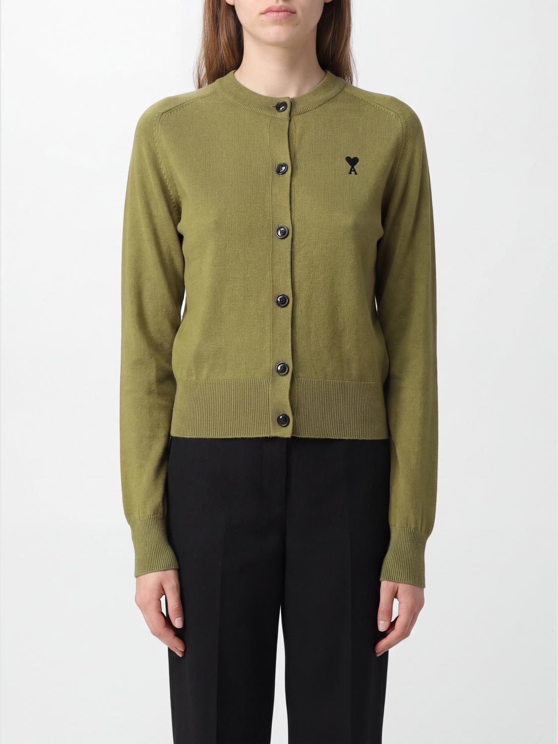 AMI PARIS PULLOVER: Woll-Cardigan Ami Paris, Grün - Img 1