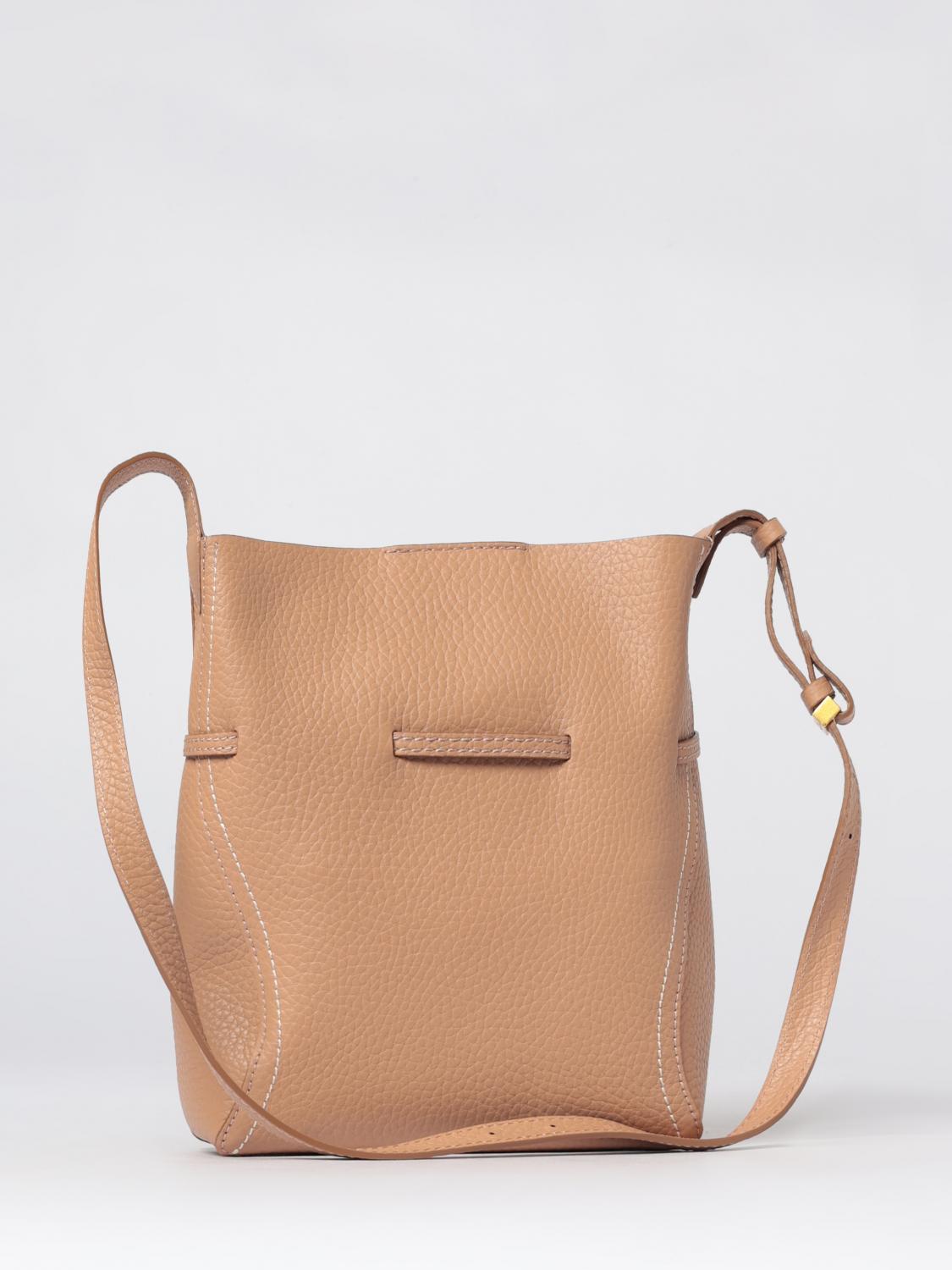 GIANNI CHIARINI BORSA A TRACOLLA: Borsa a secchiello Gianni Chiarini in pelle martellata , Marrone - Img 2